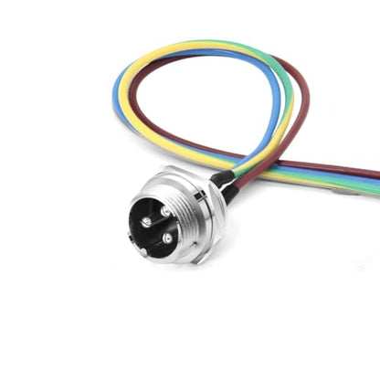 0.66Ft GX16 3Pin Male Aviation Connector Cable,Panel Mount Metal Circular Adapter PVC Cable Connector 7A/125V,16mm for Electrical and Electronic Connections Cable 0.2M - size: 3Pin