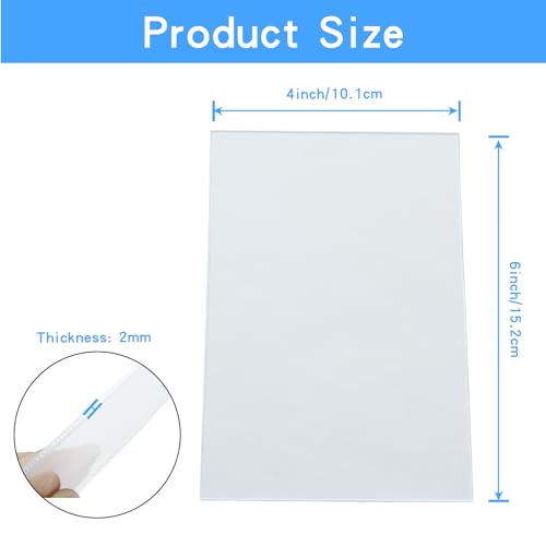 Hitefu 6 Pack Clear Acrylic Sheets 2mm Thick 4" x 6" - size: 4" x 6" x 2mm