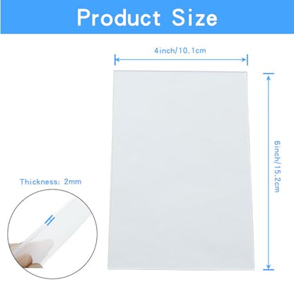 Hitefu 6 Pack Clear Acrylic Sheets 2mm Thick 4" x 6" - size: 4" x 6" x 2mm