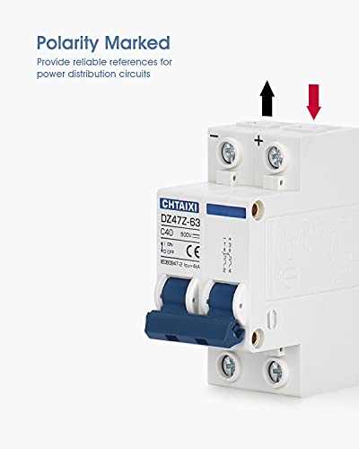 DC Miniature Circuit Breaker, 2 Pole 500V 40 Amp - size: 40A