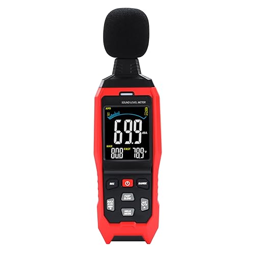 Decibel Meter Data Logger Large LCD Sound Level Meter Noise Meter A/C/Z Weighting High Accuracy Sound Meter with Audible Visual Alarm Data Recording Fast/Slow Temperature for Classroom Noisy Neighbor - color: Sound Level Meter Datalogger