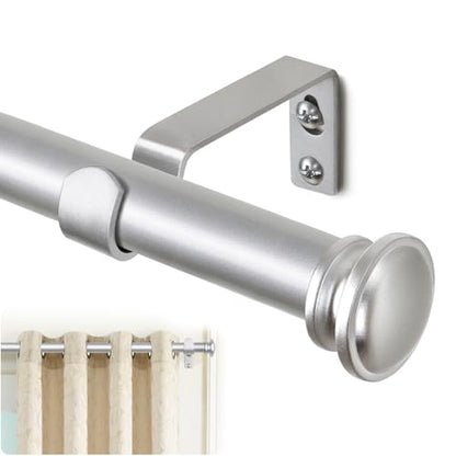 TONIAL Curtain Rods for Windows, 32 to 58 Inch, Silver, Single Drapery Rod - color: Silver, size: 32-58"