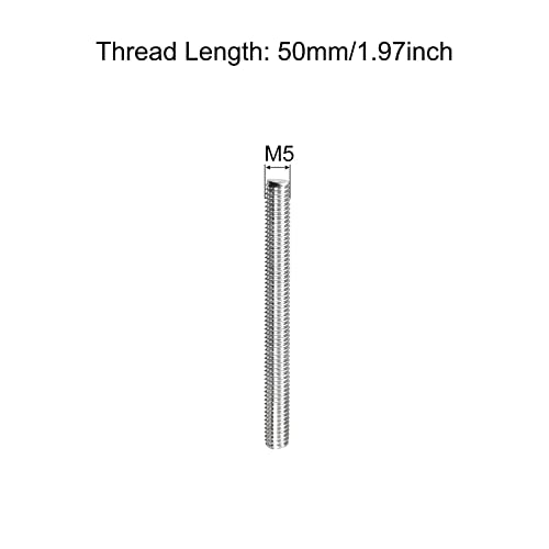 MECCANIXITY Fully Threaded Rod M5 x 50mm 0.8mm Thread Pitch 304 Stainless Steel Right Hand Threaded Rods Bar Studs 5 Pack - size: M5 x 50mm