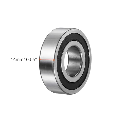 uxcell 62/22-2RS Deep Groove Ball Bearing, 2pcs 22mm x 50mm x 14mm Hign Carbon Chrome Steel Z1 Double Rubber Sealed Bearing - size: 22mm x 50mm x 14mm