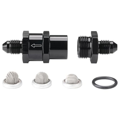 3AN Inline Fuel & Oil Feed Filter Set with 30 80 150 Micron Elements Aluminum Black - size: 3AN
