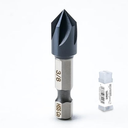toolant 3/8" Noir-Ti Cobalt Countersink Drill Bit(Pro), Titanium Aluminum Nitride Coated with Quick Change Hex Shank - size: 3/8 in