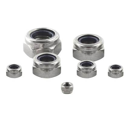 50PCS Stainless Steel 304 Lock Nuts, M5-0.8 Nylon Insert Hex Lock Nuts - size: M5-0.8