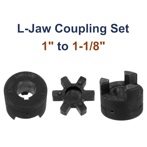 uxcell 1" to 1-1/8" L100 Flexible 3-Piece L-Jaw Coupling Coupler Set & Buna-N NBR Rubber Spider for Log Splitter Hybrid Equipment - size: 1" to 1-1/8", style: L100