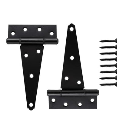 HOME MASTER HARDWARE 8" Heavy Duty Gate Hinges, 2 Pack T Strap Hinges - size: 8 in-2 Pack
