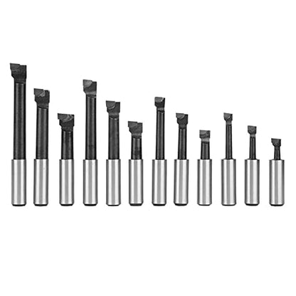 12-Pack 5/8 Boring Bar Set C-6 Carbide Tipped Bars for 5/8 Shank Lathe Tool