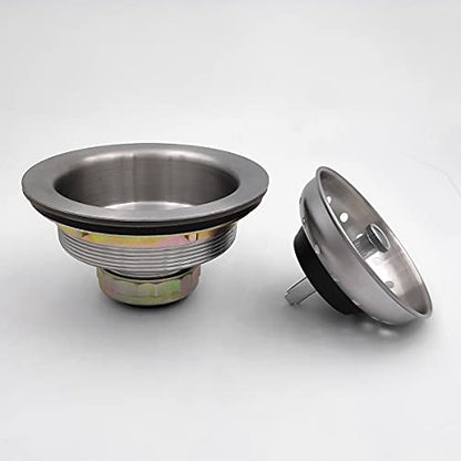 EADOT 3-1/2 Brushed Nickel Sink Drain Assembly with Strainer Basket Stopper