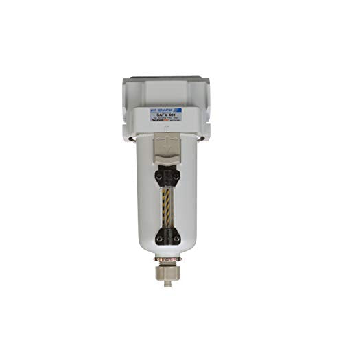 PneumaticPlus SAFM400-N04B-MEP Coalescing Filter 1/2" NPT, 0.1 Micron - size: 1/2" NPT, style: Metal Bowl - Manual Drain