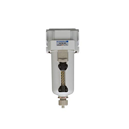 PneumaticPlus SAFM400-N04B-MEP Coalescing Filter 1/2" NPT, 0.1 Micron - size: 1/2" NPT, style: Metal Bowl - Manual Drain
