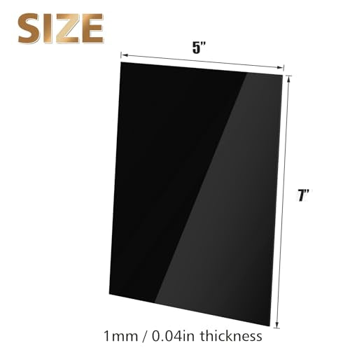 Egofine 5" x 7" Black Plexiglass Sheets 20 Pack 0.04 Inch Cast Acrylic Sheet Thick for DIY Craft Projects, Painting, Photography, Sign, Display Stand, Home Decor, Easy to Cut - color: Black, size: 5x7"