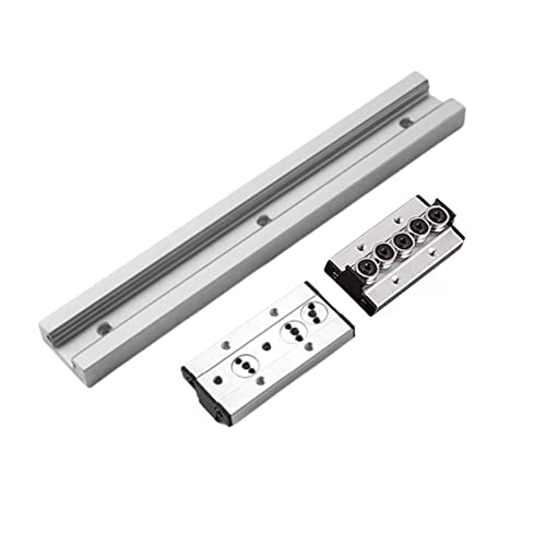 Double Axis Roller Linear Motion Guide Rail Track SGR10 1Pcs L: 440mm/17.32 inch + 2Pcs SGB10UU-5 Five Ball Bearing Slider Block, Compact Dual Axis Linear Guide Shaft Rail Kit Set for CNC