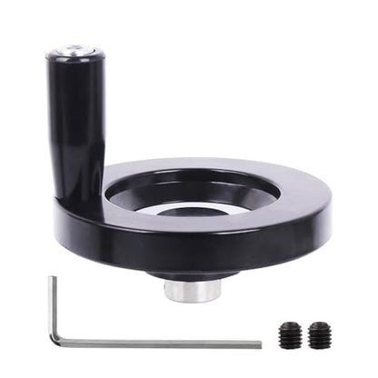 Solid Dished Hand Wheel | 100mm Wheel Diameter | 10mm Mounting Hole - size: Setscrew Style -100MM OD x 10MM Hole