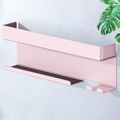 Storage Hair Dryer Holder for Curling Iron Accessories, Hair Tool Organizer Wall Mount, Curling Iron Holder, Bathroom Hair Straightener Holder Stand for Styler Attachments Organizer, Rose Gold - color: Rose Gold