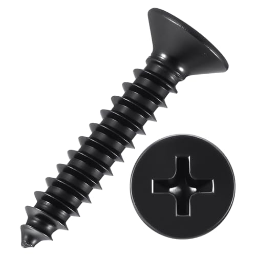 50pcs Phillips Wood Screws #10x1 304 Stainless Steel Black - color: Black, size: #10x1"