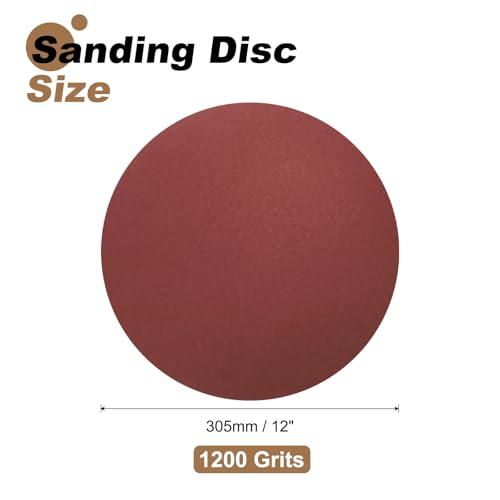 uxcell 8pcs 12-Inch PSA Sanding Discs, 1200 Grits Aluminum Oxide Self Adhesive Stick Back Sandpapers, No-Hole Round Wet/Dry Sander Papers, Sand Auto Car Paint, Wood, Metal - size: 1200 Grits