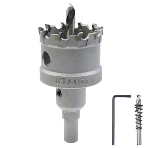 Carbide Hole Saw Drill Bit 1-5/8"/41mm Cutting Dia Hole Saw Cutter for Metal - size: 1-5/8"/41mm