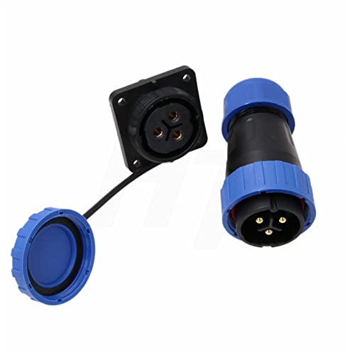 TY28 3 Pin 45A Connector Watertight Dust Proof Cap Male Female Cable Plug Socket Screw-Crimp Solder-Free Quick-Disconnect for Marine Power Device - color: Screw Mount, size: 3 Pin 45Amp
