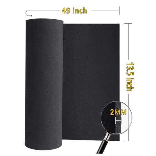 Black eva Foam roll, (1mm to 20mm) Premium Cosplay EVA Foam Sheet,2mm Thick,49"x13.5",High Density 86kg/m3 for Cosplay Costume, Crafts, DIY Projects by MEARCOOH - color: Black, size: Thickness-2mm
