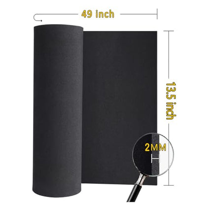 Black eva Foam roll, (1mm to 20mm) Premium Cosplay EVA Foam Sheet,2mm Thick,49"x13.5",High Density 86kg/m3 for Cosplay Costume, Crafts, DIY Projects by MEARCOOH - color: Black, size: Thickness-2mm
