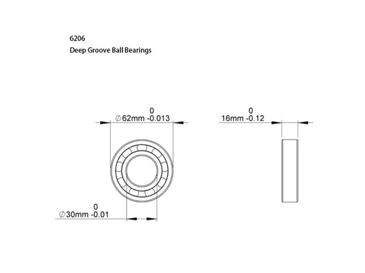 6206-ZZ Bearing 5 Pack Double Sealed Deep Groove Ball Bearings,30x62x16mm,Pre-Lubricated for High RPM (ZZ, 6206) - size: 6206, style: ZZ