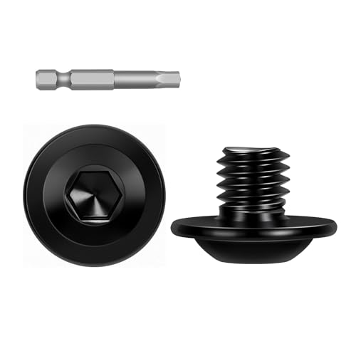 M5-0.8 x 6mm 50 PCS Flanged Button Head Socket Cap Bolts Screws, Stainless Steel 304, Allen Socket Drive, Screwdriver Bit Included, Black Finish, Fully Machine Thread - color: Black, size: M5 x 6mm
