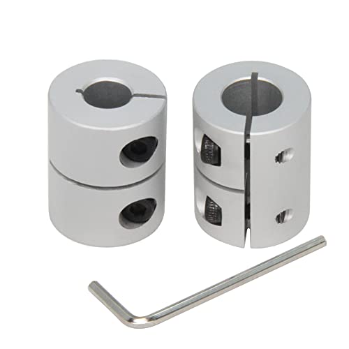 2PCS Shaft Coupling 8mm to 10mm Aluminum Alloy Joint 25mm Length 20mm Diameter Stepper Motor Connector Rigid Coupler for 3D Printer CNC Machine DIY Model (8x10mm, D20 L25) - size: 8x10mm