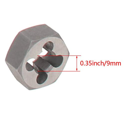 Utoolmart Hex Rethreading Die, M9 x 0.5 Pitch, Carbon Steel Thread Die, Hex Rethreading Die Machine Thread Die, Hexagon Taper Pipe Die, 1 Pcs - size: M9×0.5 Fine Teeth