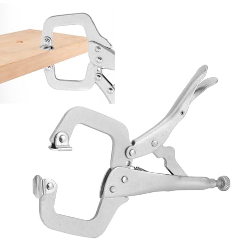 10 Inch Alloy Steel Adjustable Locking Pliers Wide Jaw with Rotating Pads Heavy-Duty Clamp Tool for Welding, Metalworking & Woodworking