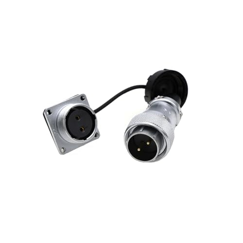 WS24 2 Pin Solar Solder Panel Waterproof Connector Quick Screw Locking Male Female Panel Mount Plug Socket Waterproof Power Connector - color: Male Plug and Female Socket, size: 2 Pin