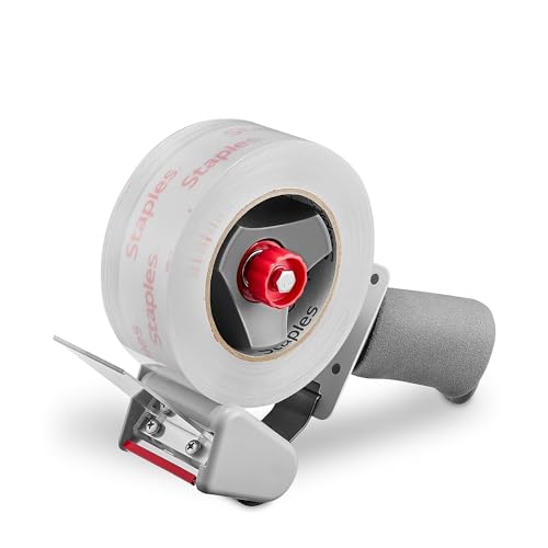 Staples Packing Tape Dispenser, Gray, Handheld, 3 Inch Wide - style: 1 Pack