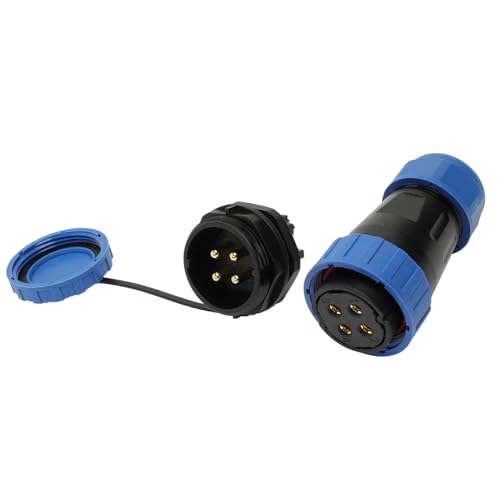 TY28 4 Pin 45A Power Waterproof Connector, Solder-Free, Bulkhead Plug Socket Female Male Quick-Disconnect for Outdoor Electrical Automotive - color: Panel Mount, size: 4 Pin 45A