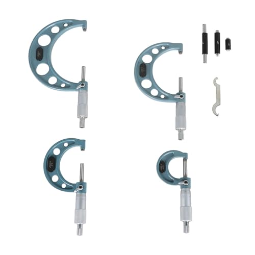 4Pcs Outside Micrometer Set 0-4 Inch C-Type Measuring Tool