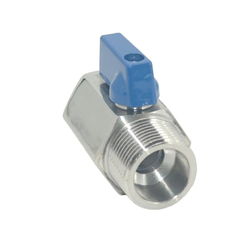 VARMHUS Pack of 2 304 Stainless Steel NPT Mini Ball Valve, Female x Male Thread Shut Off Valve for Water, Oil and Gas (3/4inch) - size: 3/4inch