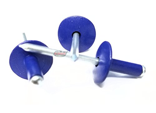 Dark Blue 3/16" Blind Pop Rivets Aluminum Large Head with Steel Mandrel Fasteners .250 - .375 Grip Range - color: Dark Blue