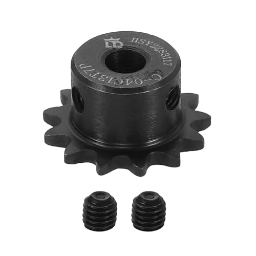 uxcell #25 Chain Roller Sprocket 7mm Bore 29.5mm OD, 13 Tooth C45 Carbon Steel ANSI #25 Roller Sprocket Round Hole with Set Screws for ISO 04C Chain, Black - size: 7mm Bore 29.5mm OD, 13 Tooth