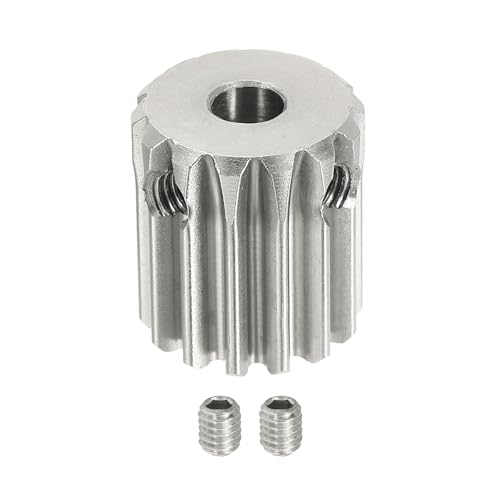 uxcell 1 Mod 14T Spur Gear 5mm Bore, 304 Stainless Steel Pinion Gear - size: 1 Mod 14T, 5mm