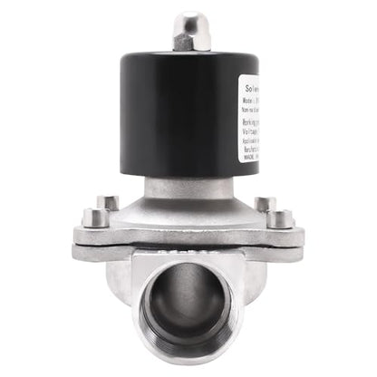SUS304 Electric Solenoid Valve - 1" NPT 110V AC Stainless Steel Normally Closed Valve for Water Air Gas Fuel Oil - size: 1 Inch