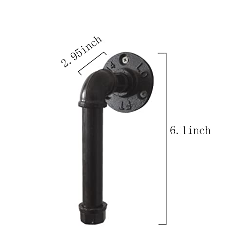 Industrial Water Pipe Cabinet Knobs Pulls, Retro Industrial Style for Wardrobe Dresser Cupboard Drawer Furniture Door Pulls Handle Home Kitchen Hardware 4 Pieces (A Style) (E)