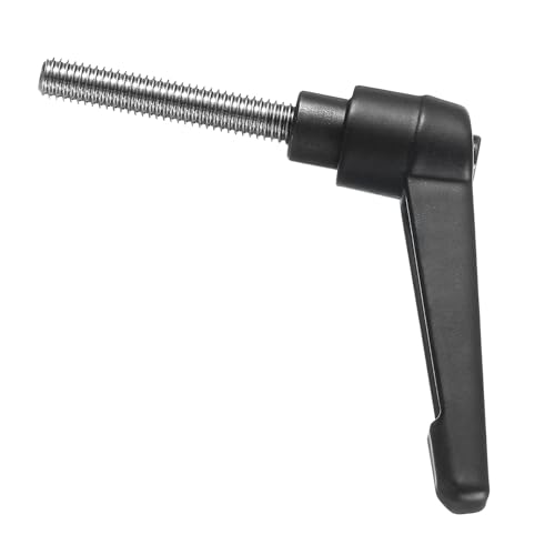 uxcell 2pcs Adjustable Clamping Lever Handle M6 x 35mm Metric 304 Stainless Steel Male Threaded Stud Hand Knobs Push Button Ratchet Rotating Screw Handles Bolts with Locking Lever Black - size: M6 x 35mm