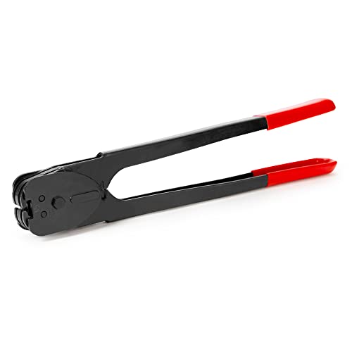 IDL Packaging C-3124 Double-Notched Front-Action Sealer/Crimper for 1/2" Steel Strapping – Durable Tool with Long Handle – Good for Horizontal and Vertical Operation – Heat-Treated Wearing Steel Parts