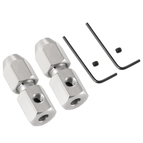 2PCS CNC Stainless Steel 3.17/4/5/6mm RC Flex Collet Coupler Flexible Coupling Motor Shaft Locker for DIY RC Boat Submarine Motor Shaft Flex Cable (4mm to 4mm) - color: 4mm to 4mm