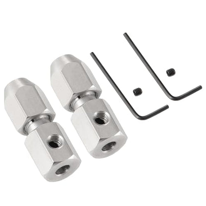 2PCS CNC Stainless Steel 3.17/4/5/6mm RC Flex Collet Coupler Flexible Coupling Motor Shaft Locker for DIY RC Boat Submarine Motor Shaft Flex Cable (4mm to 4mm) - color: 4mm to 4mm