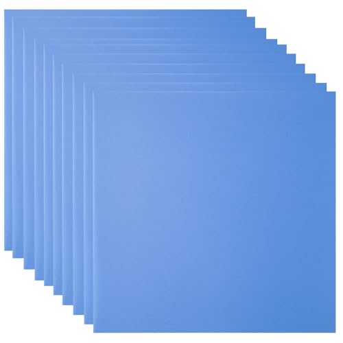 10 Pcs 8”X8” Blue Opaque Rigid Plastic Sheet, 0.02 inch Thick PVC Sheet 200mm x 200mm for Office DIY Cutting - color: Blue
