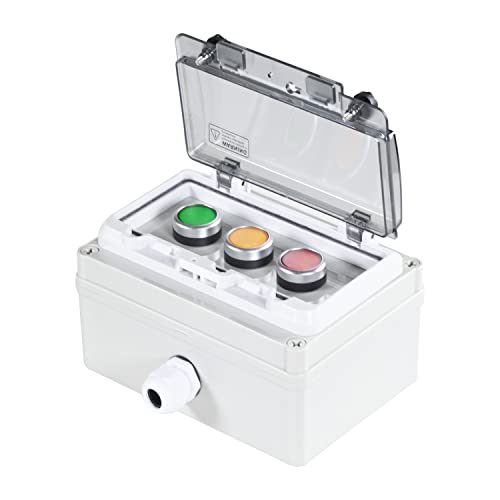 Push Button Switch Box Red Green Yellow Momentary Waterproof 6A 110V 22mm - color: Green/yellow/red button