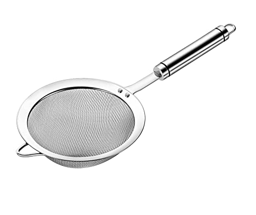 5.51inches 304 Stainless Steel Fine Mesh Strainer Tea Sieve Sifter - color: Silver, size: 5.51 inch