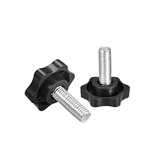 uxcell Clamping Screw Knob, 38mm Dia Plum Hex Shaped Grips Star Knob M8 x 20mm Male Thread, 2pcs - size: M8x20mm